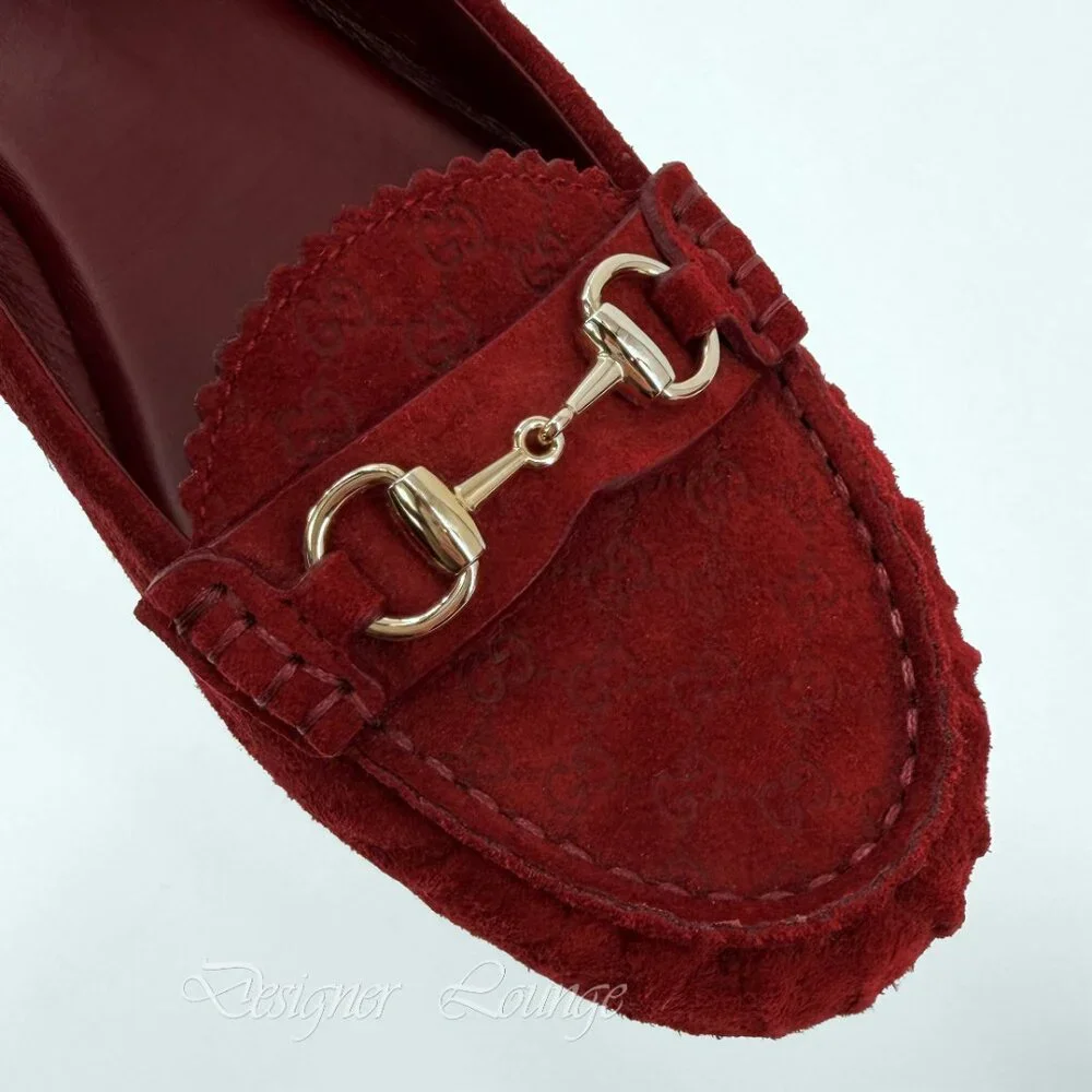 NEW GUCCI Women's Suede Kensington Horsebit Loafers EU 39.5 US 9.5 Ballet Flats - Picture 4 of 11